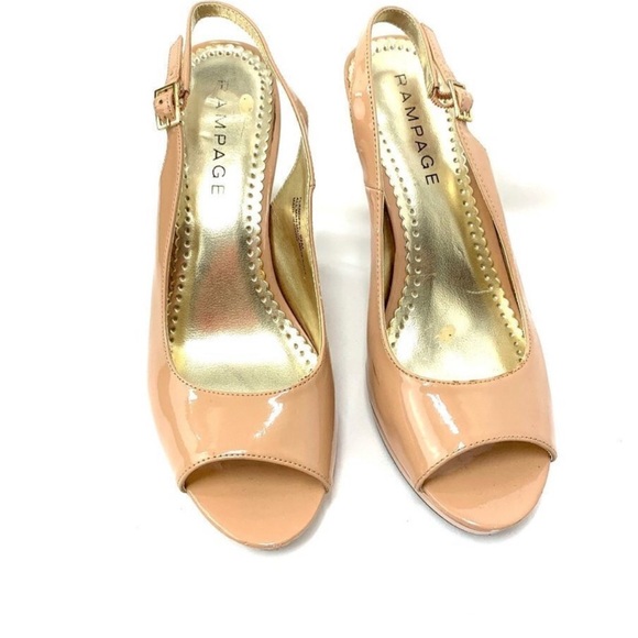 Rampage Women's Peep Toe Slingback Heels - in Nude size 6.5 NWOT - Picture 1 of 3